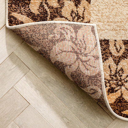 Vane Willow Damask Beige Transitional Rug 54822