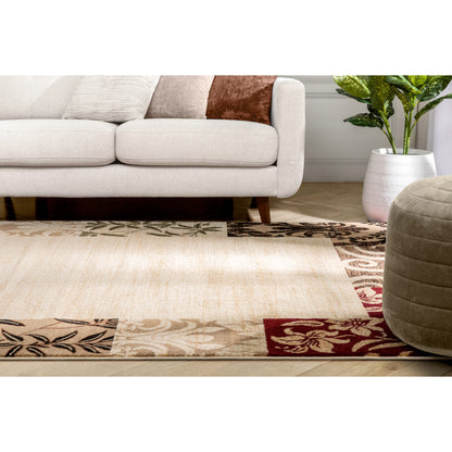 Vane Willow Damask Beige Transitional Rug 54822