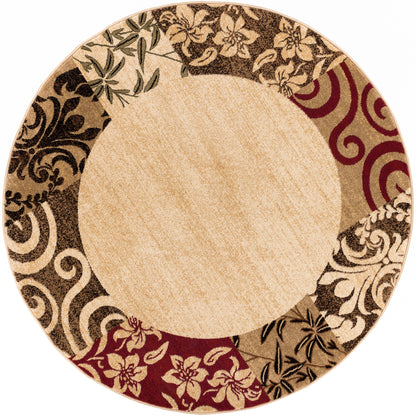 Vane Willow Damask Beige Transitional Rug 54822
