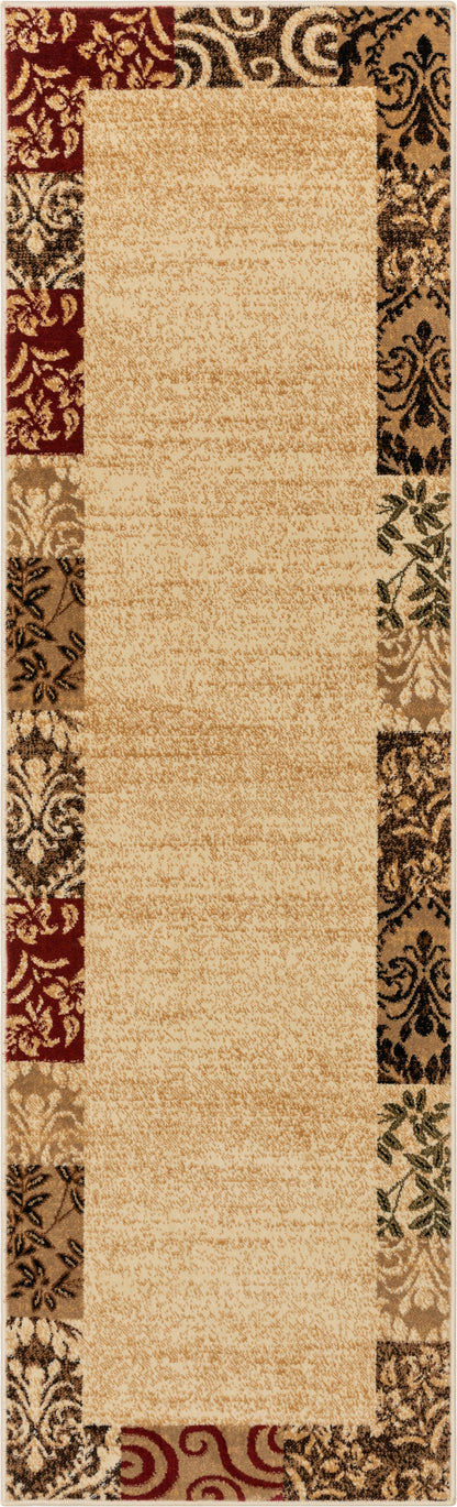 Vane Willow Damask Beige Transitional Rug 54822