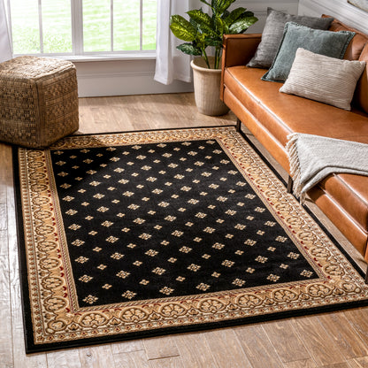 Hudson Terrace Black Traditional Rug 54893