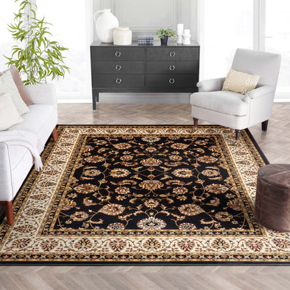 Sarouk Black Traditional Rug 54933