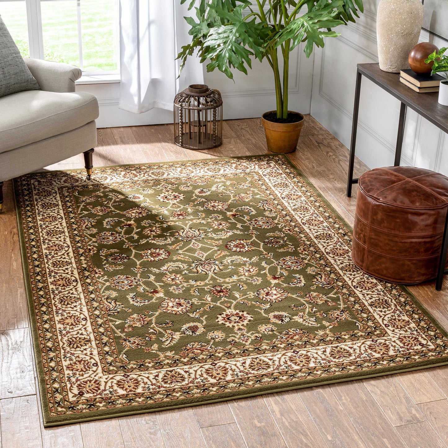 Sarouk Green Traditional Rug 54935