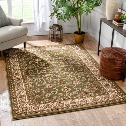 Sarouk Green Traditional Rug 54935