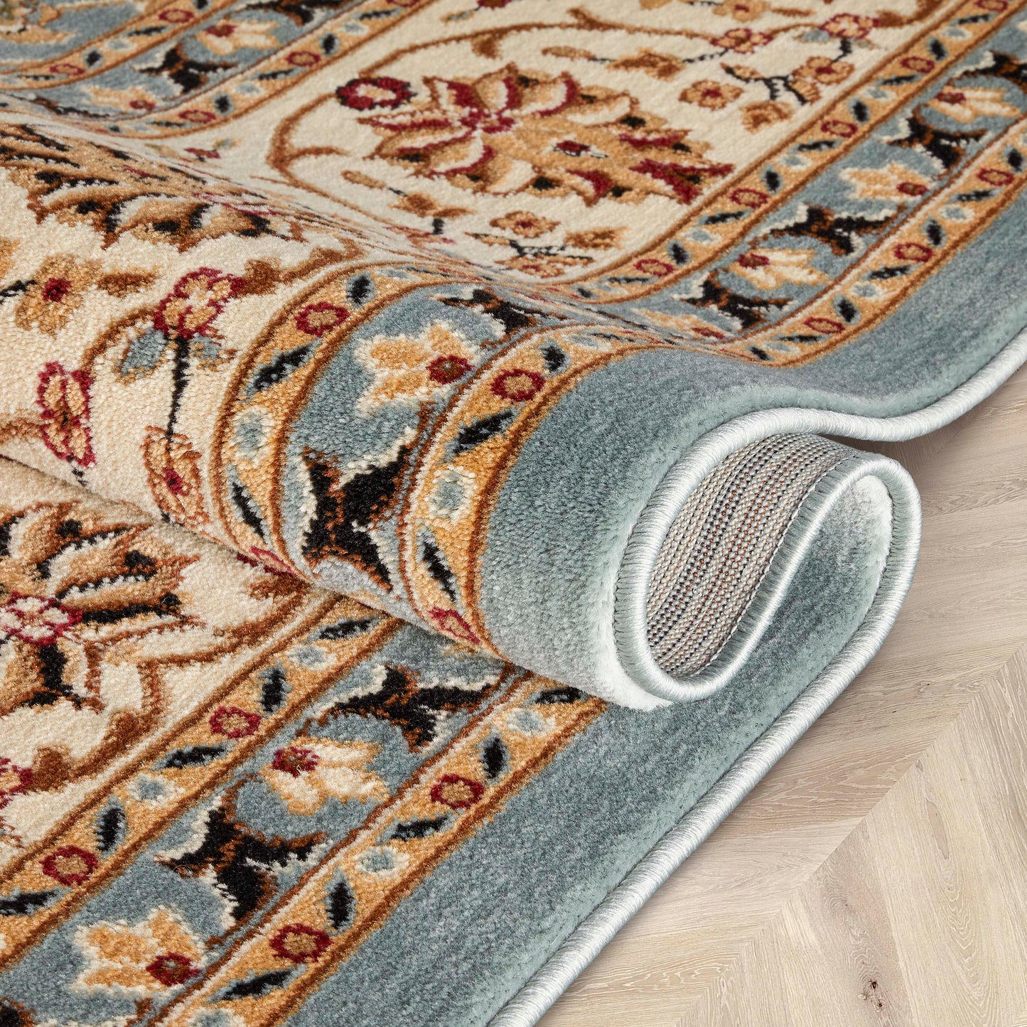 Sarouk Light Blue Traditional Rug 54936
