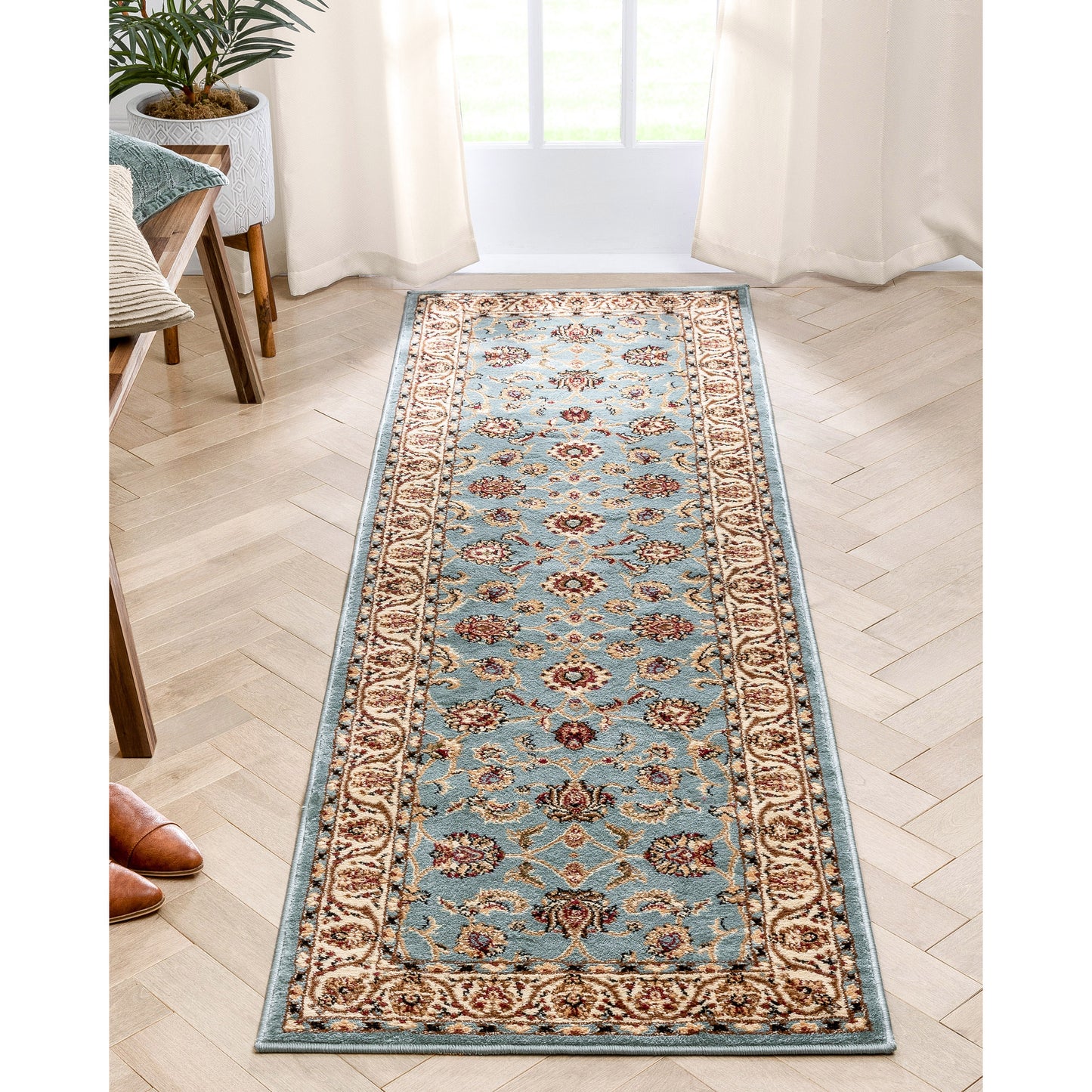 Sarouk Light Blue Traditional Rug 54936