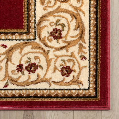 Barclay Fleur De Lis Red Rug 55000
