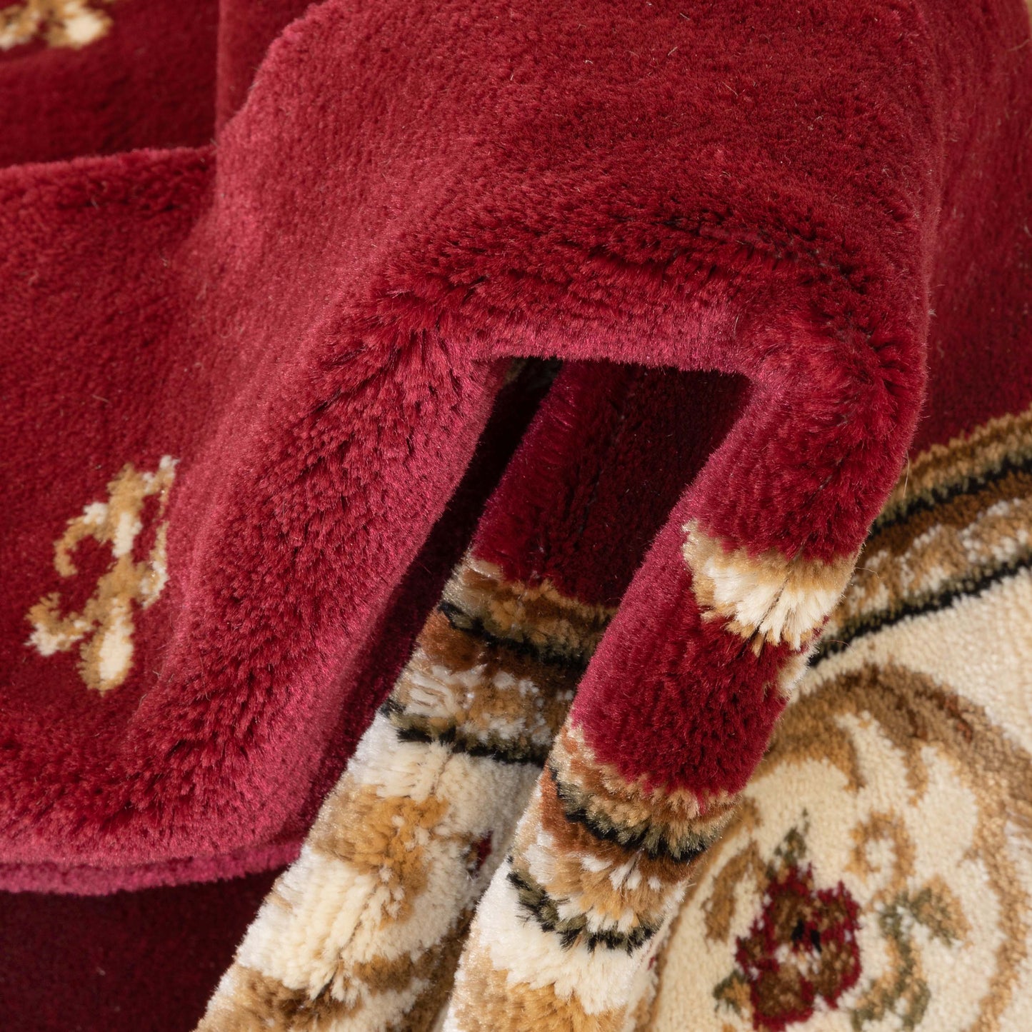 Barclay Fleur De Lis Red Rug 55000
