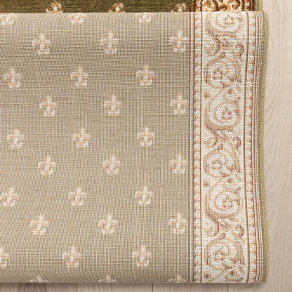 Barclay Fleur De Lis Green Roll 55005