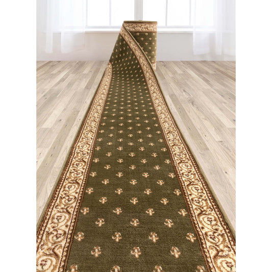 Barclay Fleur De Lis Green Roll 55005