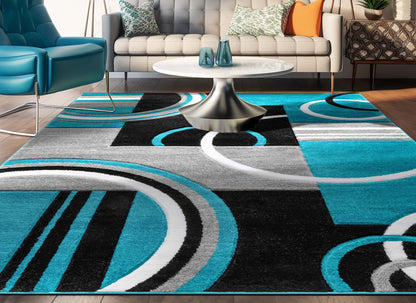 Galaxy Waves Blue Modern Rug 60016