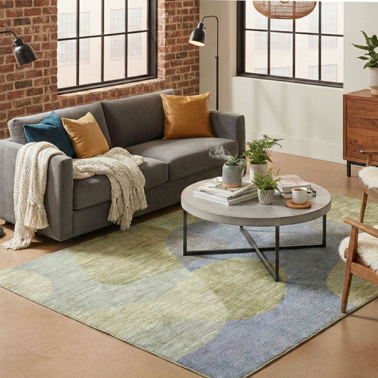 Coda Holt Sage & Stone Plush Washable Rug COD-65