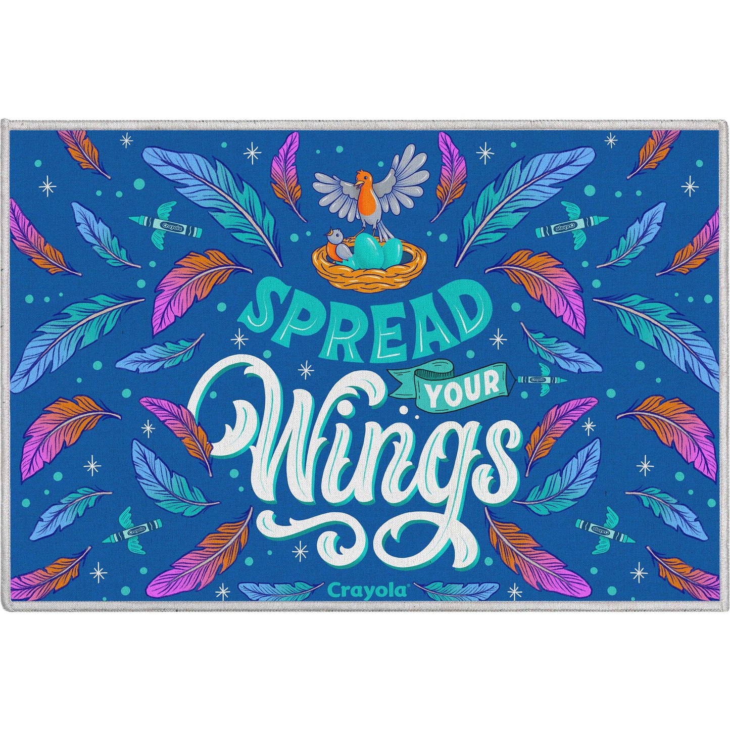 Crayola Spread Your Wings Blue Rug CRA-03A