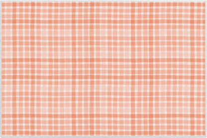 Crayola Solid Plaid Coral Rug CRA-18A