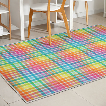 Crayola Multi Plaid Multicolor Rug CRA-19A