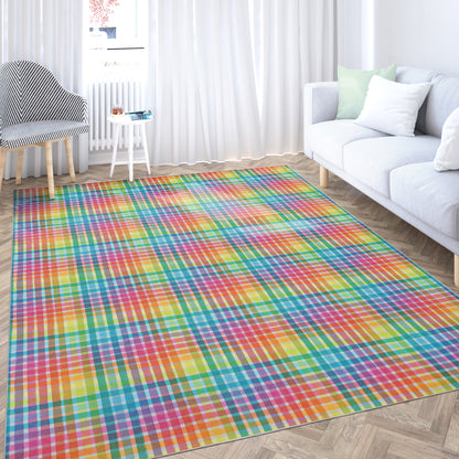 Crayola Multi Plaid Multicolor Rug CRA-19A