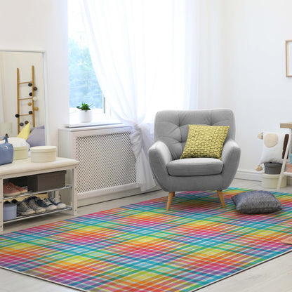 Crayola Multi Plaid Multicolor Rug CRA-19A