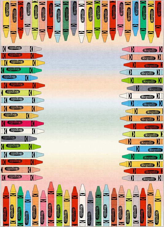 Crayola Crayon Parade Playroom Multi Color Rug CRA-40A