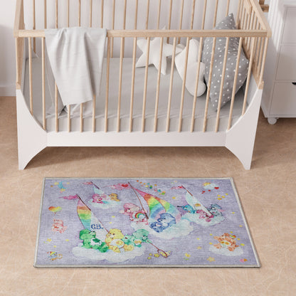 Care Bears Sailing On Clouds Lavendar Rug CRB-05A