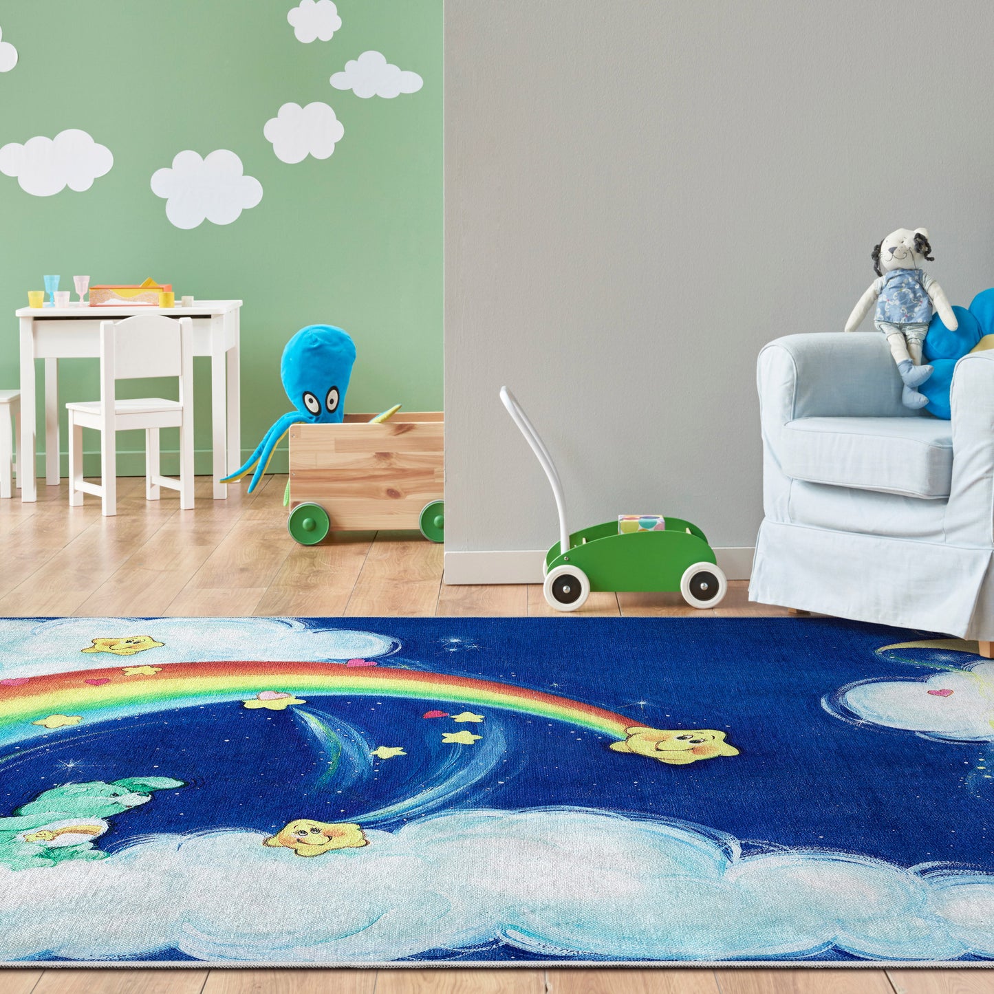 Care Bears Wish Bear and the Moon Blue Rug CRB-06A