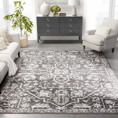 Disa Vintage Medallion Grey Soft Rug DZ-03