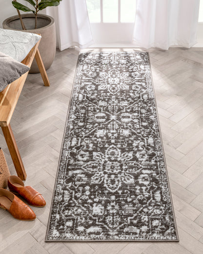 Disa Vintage Medallion Grey Soft Rug DZ-03