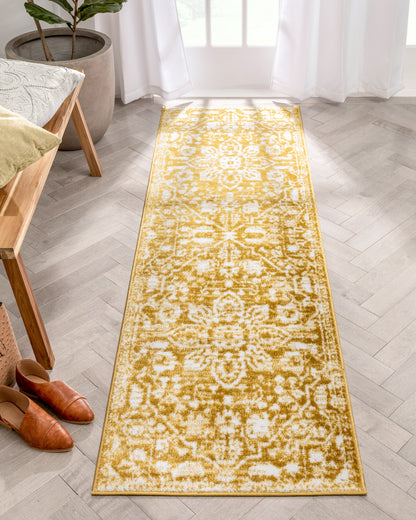 Disa Vintage Medallion Gold Soft Rug DZ-08