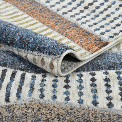 Elemental Ridge Plush Washable Roll Runner Rug ELM-21-R