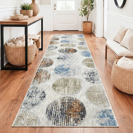 Elemental Vale Plush Washable Roll Runner Rug ELM-31-R