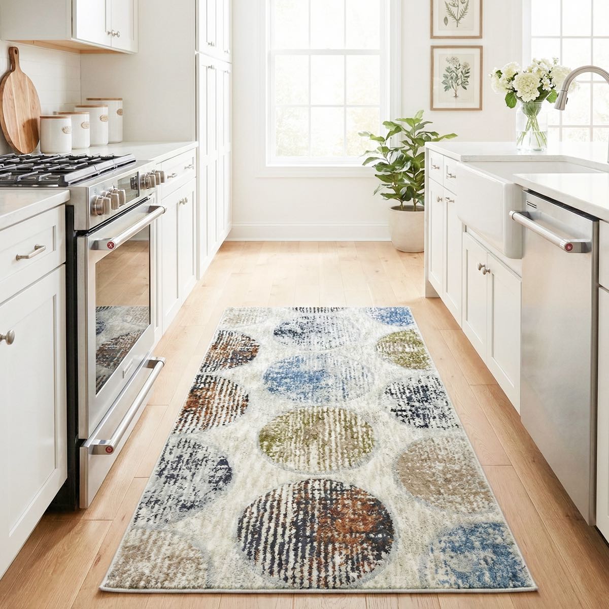 Elemental Vale Plush Washable Roll Runner Rug ELM-31-R