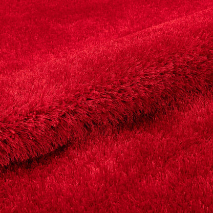 Liza Red Plush Shag Rug FE-10
