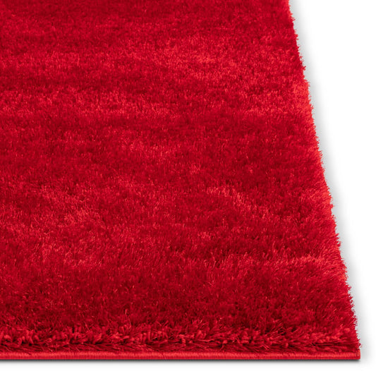Liza Red Plush Shag Rug FE-10
