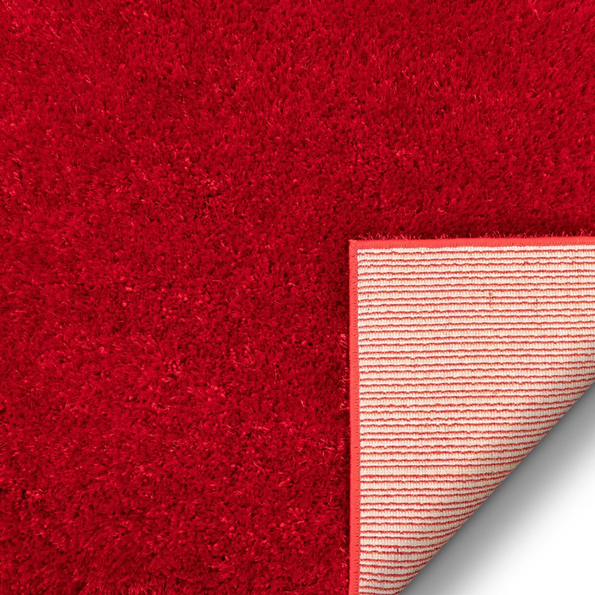 Liza Red Plush Shag Rug FE-10