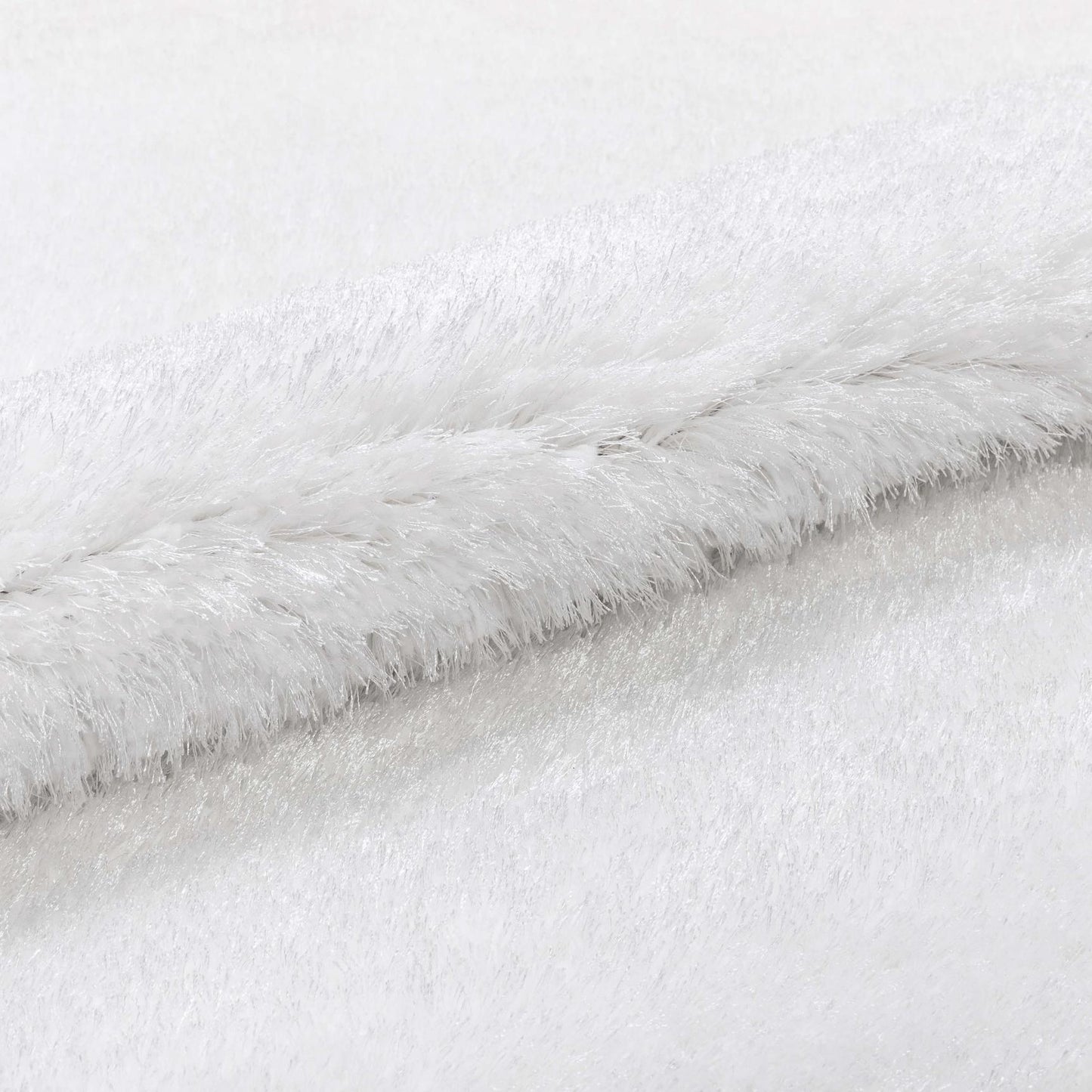 Liza White Plush Shag Rug FE-12