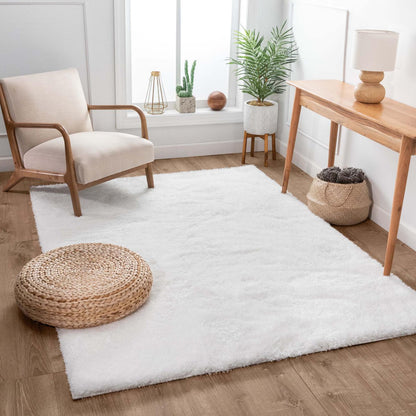 Liza White Plush Shag Rug FE-12