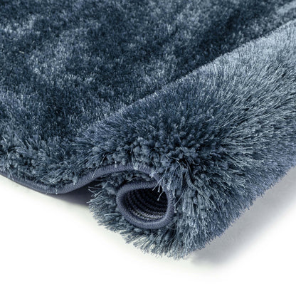 Liza Dark Blue Plush Shag Rug FE-14