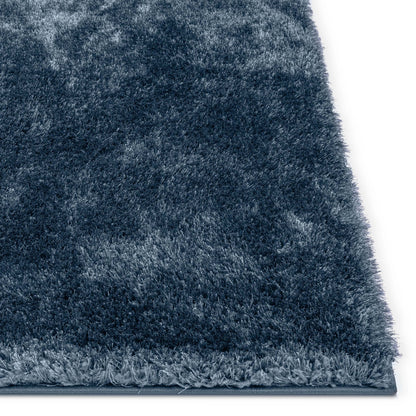 Liza Dark Blue Plush Shag Rug FE-14