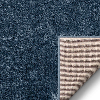 Liza Dark Blue Plush Shag Rug FE-14