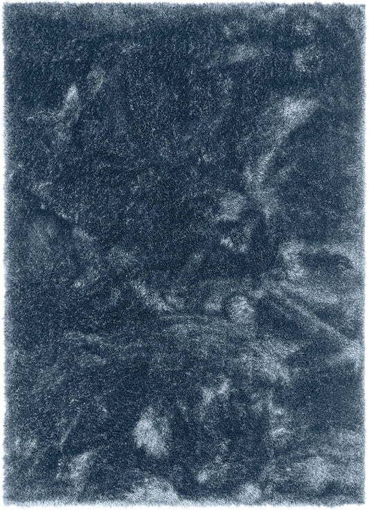 Liza Dark Blue Plush Shag Rug FE-14