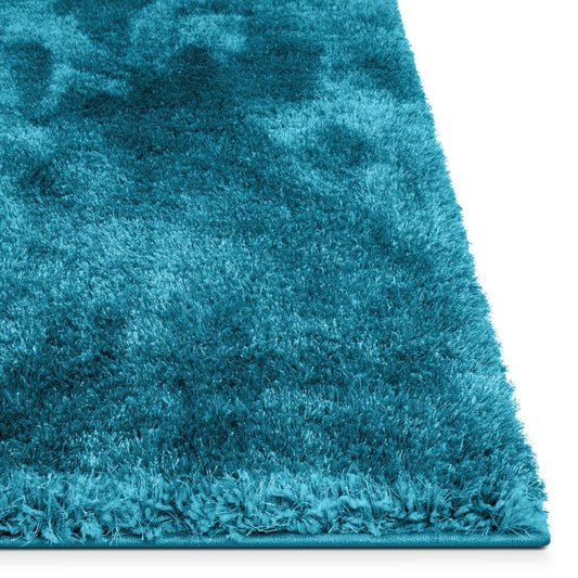 Liza Blue Plush Shag Rug FE-16