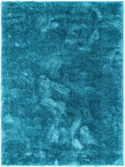 Liza Blue Plush Shag Rug FE-16