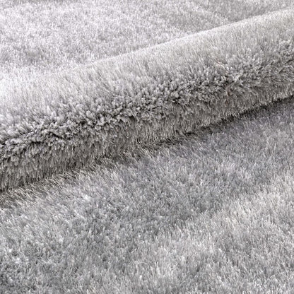 Liza Silver Plush Shag Rug FE-17