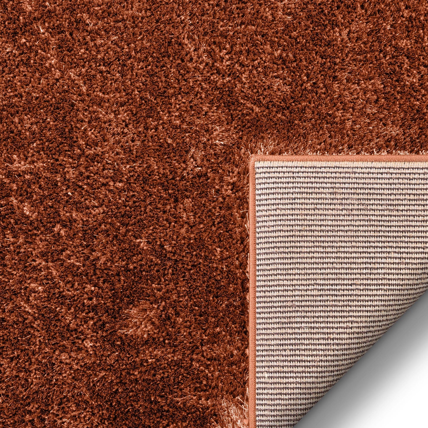 Liza Terracotta Plush Shag Rug FE-19