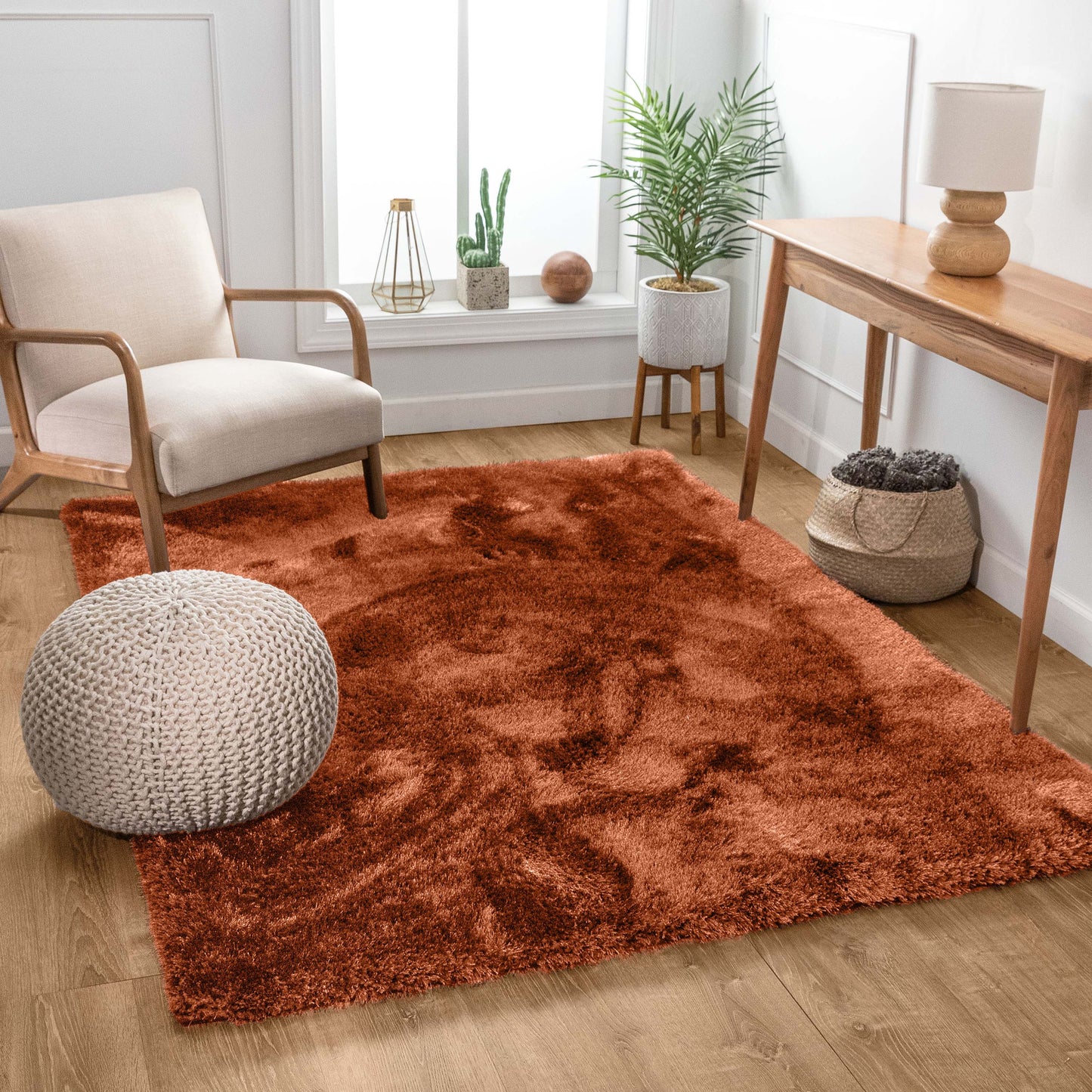 Liza Terracotta Plush Shag Rug FE-19