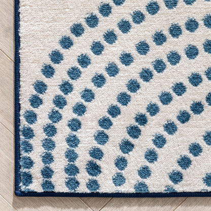 Margot Blue Modern Geometric Boxes Lines 3D Textured Rug GV-04