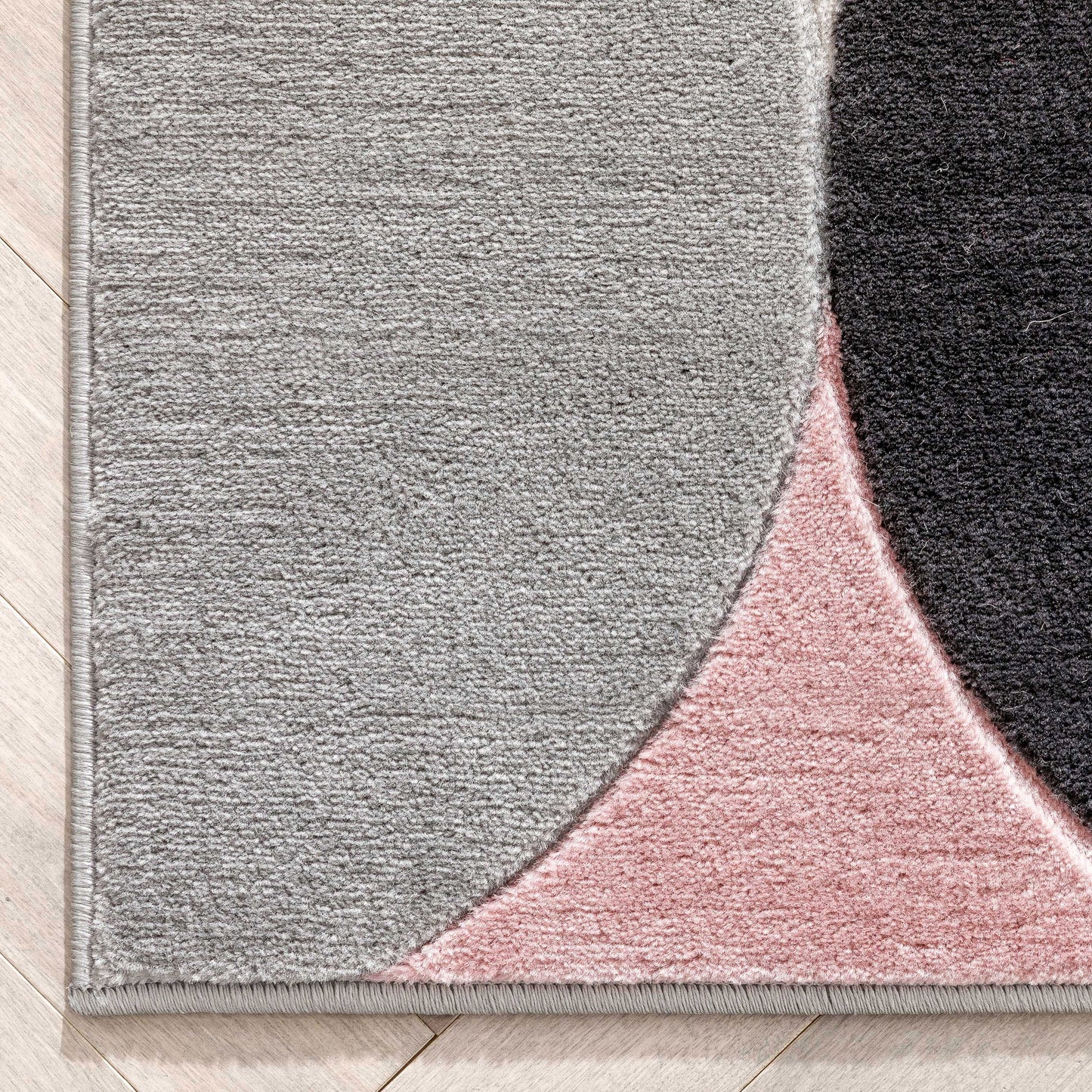 Helena Blush Pink Mid-Century Modern Abstract Geometric 3D Textured Rug GV-37
