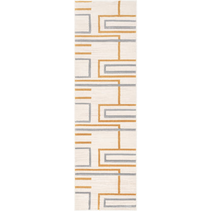 Fiona Gold Modern Geometric Lines 3D Textured Rug GV-91