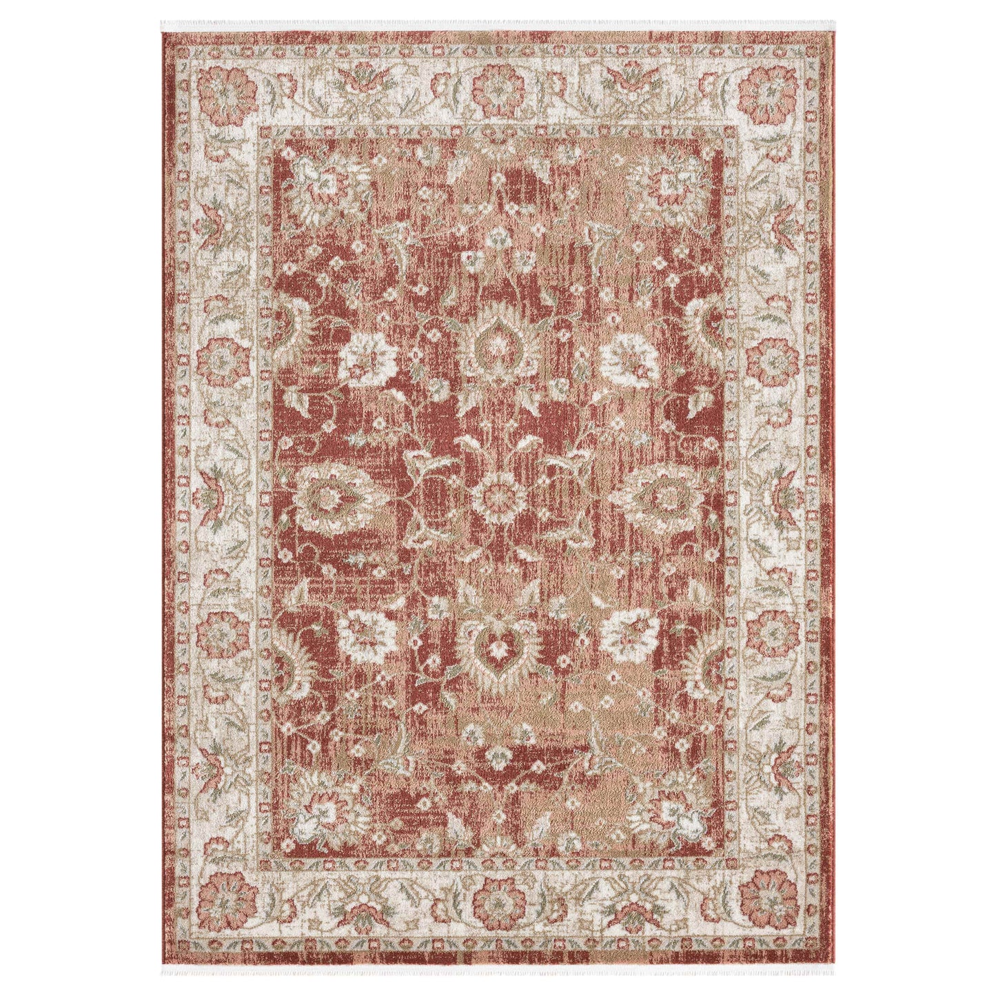 Indira Elysium Crimson Rug with Fringe IND-100