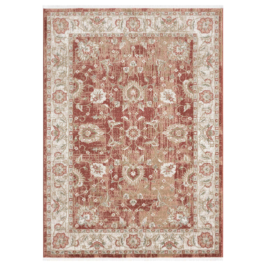 Indira Elysium Crimson Rug with Fringe IND-100