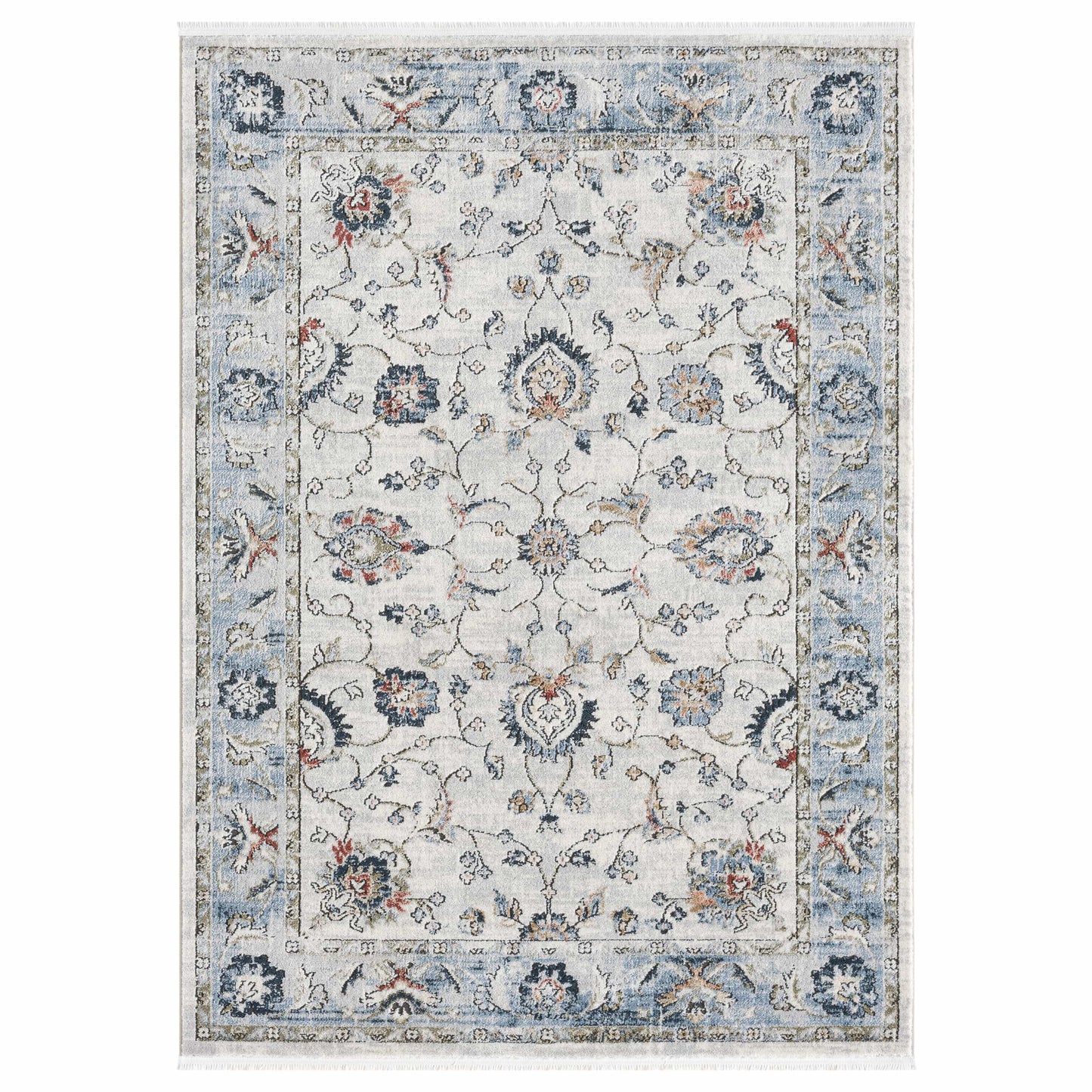 Indira Elysium Ivory Rug with Fringe IND-102